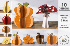 3D Fall Decors Bundle Laser Cut. Fall Decor SVG Product Image 1