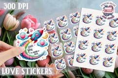 Love sticker Sheet Valentine Day Love You to the moon Product Image 1