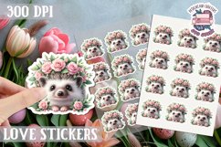 Spring sticker Cute animal with flowers Love PNG Funny Product Image 1