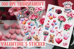 Love sticker Sheet Valentine Day Lovers Funny Heart PNG Product Image 1