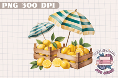 Sicilian Summer Market Clipart PNG Sublimation Fruit Lemon Product Image 1