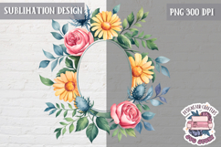 Spring Flowers Sublimation design Wreath Bouquet Watercolor Product Image 1
