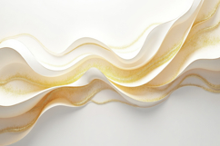 Flowing White and Gold Waves Background Wallpaper Product Image 1