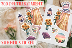 Summer sticker Cute flowers Love Picnic Beach Spring Product Image 1