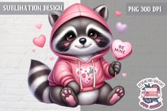 Valentine&#039;s Cute Animal Heart Sublimation Design PNG Sweet Product Image 1