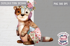 Cute Patchwork Animal Sublimation Design PNG kids t-shirt Product Image 1