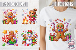 Christmas Gingerbread Man Colorful Clipart PNG Sublimation 4 Product Image 1
