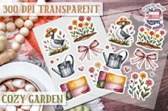Cozy Garden sticker sheet Flowers Botanical PNG Cute Product Image 1