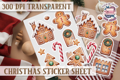 Christmas Sticker Sheet Watercolor Winter Holiday PNG Product Image 1