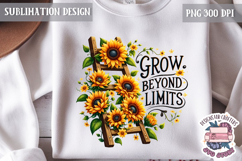 Spring Flower Sunflower Sublimation PNG Motivation Quote Product Image 1