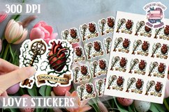 Love sticker Sheet Valentine Day Lovers Gothic Skull PNG Product Image 1
