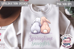 Cute Bunnies Spring Sublimation Design PNG Easter Hoop bunny Product Image 1