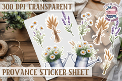 Cozy sticker sheet Flowers Scrapbook PNG Provence Product Image 1