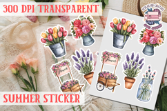 Summer sticker Cute flowers Love Picnic Beach Spring Product Image 1