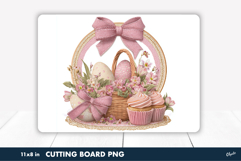 Easter Basket Sublimation PNG, Kitchen Cutting Board Product Image 1
