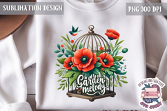 Spring Flower Poppy Sublimation Design PNG Garden Quote Product Image 1