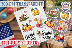 4th July sticker sheet USA Scrapbook PNG Independent Day Product Image 1
