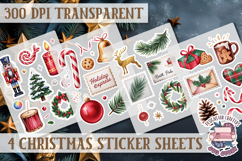 Christmas Watercolor Sticker Sheet Winter 4 PNG Product Image 1