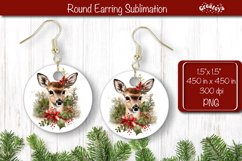Christmas Round Earring Sublimation Designs Christmas Animal Product Image 1