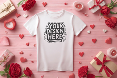 T-Shirt Mockup Valentine Heart PSD JPG Product Image 1