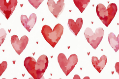 Pink Watercolor Hearts Pattern Background Wallpaper Product Image 1