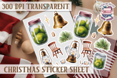 Christmas Watercolor Sticker Sheet Winter Cute Holiday PNG Product Image 1
