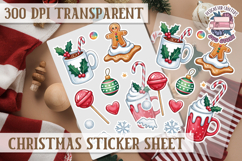 Christmas Watercolor Sticker Sheet Winter Cute Holiday PNG Product Image 1