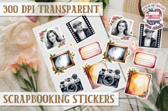 Scrapbooking sticker sheet Cute Funny PNG Watercolor School Product Image 1
