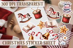 Christmas Watercolor Sticker Sheet Winter Cute Holiday PNG Product Image 1