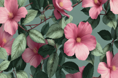 Hibiscus Flowers Background Wallpaper Product Image 1