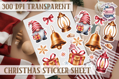 Christmas Watercolor Sticker Sheet Winter Cute Holiday PNG Product Image 1