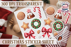 Christmas Watercolor Sticker Sheet Winter Cute Holiday PNG Product Image 1