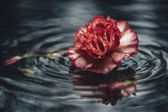 Red Carnations with Water Background Wallpaper Product Image 1