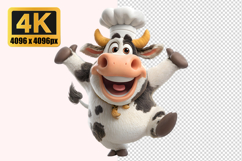 Cheerful Cow Chef Transparent PNG Product Image 1