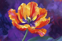 Orange Flower with Purple Background Wallpaper Product Image 1