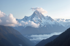 Majestic Snowcapped Mountain Peak Background Wallpaper Product Image 1