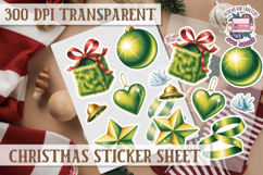 Christmas Watercolor Sticker Sheet Winter Cute Holiday PNG Product Image 1