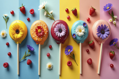 Several Colorful Lollipops Background Wallpaper Product Image 1