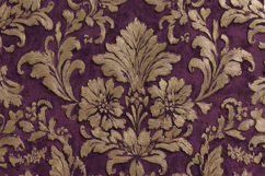 Purple and Gold Damask Background Wallpaper Product Image 1