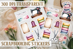 Scrapbooking sticker sheet Cute Funny PNG Watercolor School Product Image 1