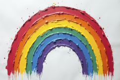 Painting of a Rainbow on a White Background Wallpaper Product Image 1