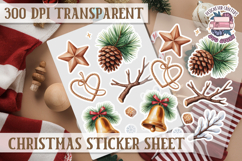 Christmas Watercolor Sticker Sheet Winter Cute Holiday PNG Product Image 1