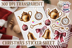 Christmas Watercolor Sticker Sheet Winter Cute Holiday PNG Product Image 1