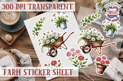 Farm sticker sheet Harvest Scrapbook PNG Vegetables Cozy Product Image 1