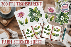 Farm sticker sheet Harvest Scrapbook PNG Vegetables Cozy Product Image 1