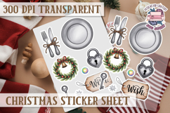 Christmas Watercolor Sticker Sheet Winter Cute Holiday PNG Product Image 1