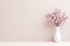 Decorative Artificial Cherry Blossom Bouquet Background Product Image 1