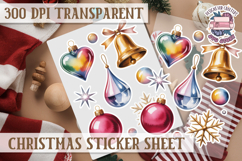 Christmas Watercolor Sticker Sheet Winter Cute Holiday PNG Product Image 1