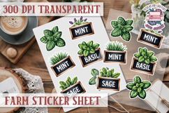 Farm sticker sheet Harvest Scrapbook PNG Vegetables Cozy Product Image 1
