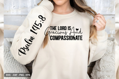 The Lord Is Gracious And - Christian Sleeve T-Shirt Design Product Image 2